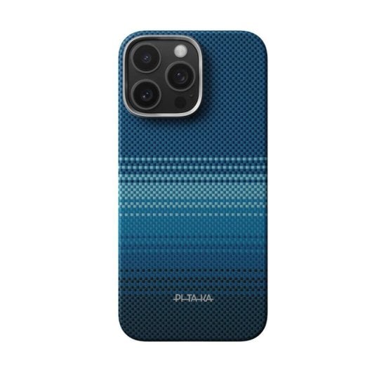 Funda para móvil Pitaka PitaTap Ultra Fina Fibra de Aramida Azul compatible MagSafe para iPhone 16 Pro Max