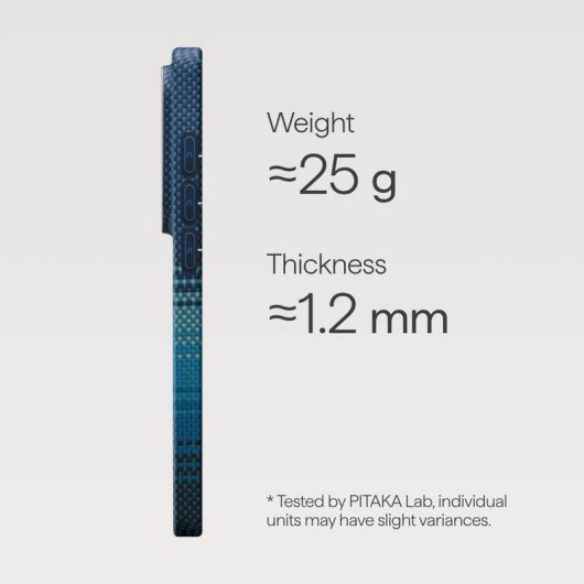 Capa para Telemóvel PITAKA KS2602 Ultra Fina Fibra de Aramida Azul com Anel Magnético para Galaxy S26
