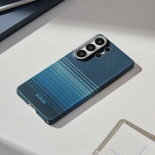 Capa para Telemóvel PITAKA KS2602 Ultra Fina Fibra de Aramida Azul com Anel Magnético para Galaxy S26