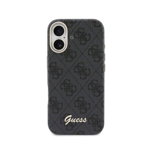 Guess Hülle Polipiel Logo Relief Schwarz MagSafe Kompatibel iPhone 17