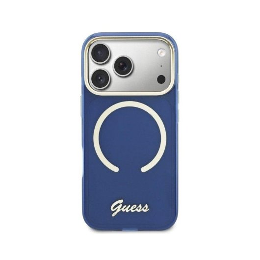 Guess IML Komplettschutz Hülle Blau MagSafe Kompatibel für iPhone 17 Pro