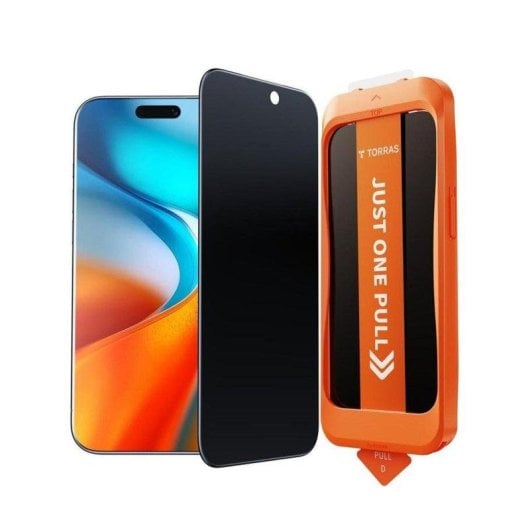 Displayschutz TORRAS iPhone 17 Pro Max Gehärtetes Glas Privatsphäre Schwarz