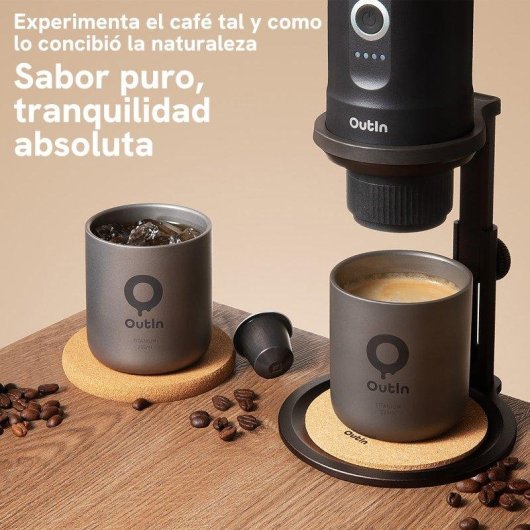 Taza Titanio Outin 220 ml Ultraligera Doble Pared Compatible Nano