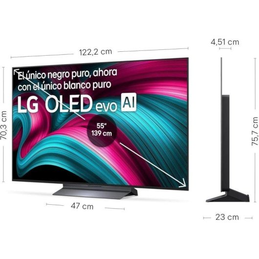 TV LG OLED evo AI OLED55C54LA 55" 4K UltraHD 120Hz Smart TV WebOS Dolby Vision + Cable HDMI 2m