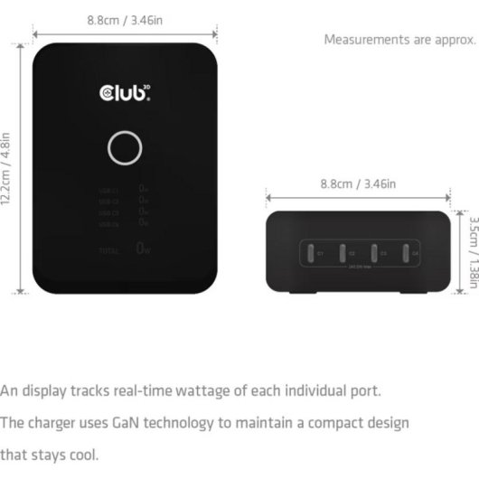 Chargeur USB-C 240W GaN 4 ports Club 3D