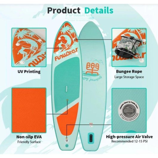 Aufblasbares Paddleboard Funwater SUPFW28C 350x87x15 cm 190 kg