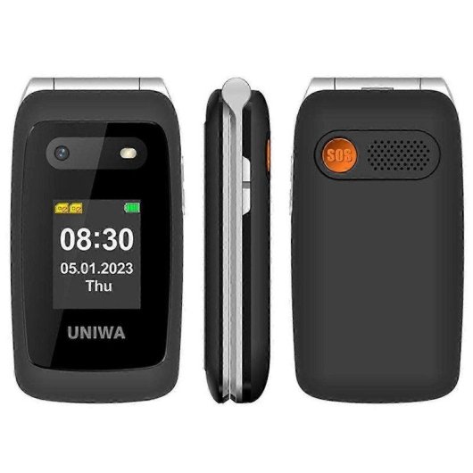 Lipa Uniwa V202T 4G 2,4" Plegable Teclas Grandes SOS Negro