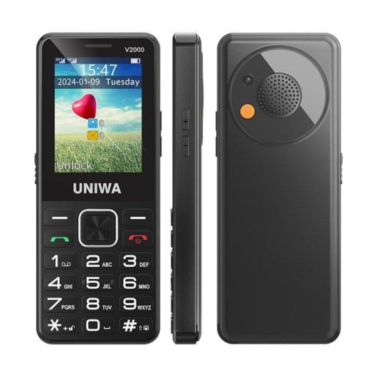 Lipa Uniwa V2000 4G 2,4 polegadas Teclas Grandes Som Potente Base de Carga