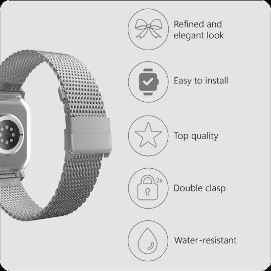 Just in Case Milanaise Armband Apple Watch 40/41/42mm Edelstahl