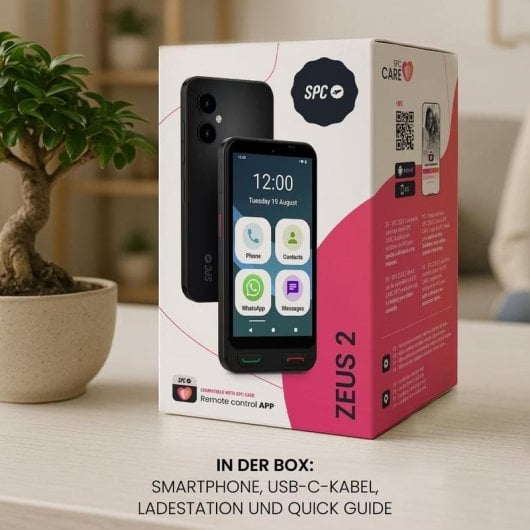 SPC Zeus 2 Bluetooth USB 5" Smartphone Senior avec Base Noir