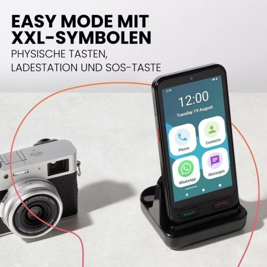 SPC Zeus 2 Bluetooth USB 5" Smartphone Senior avec Base Noir
