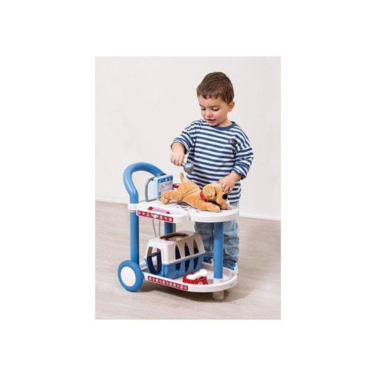 Conjunto de brinquedo Ecoiffier Medical 1901 veterinário com acessórios e cão de peluche
