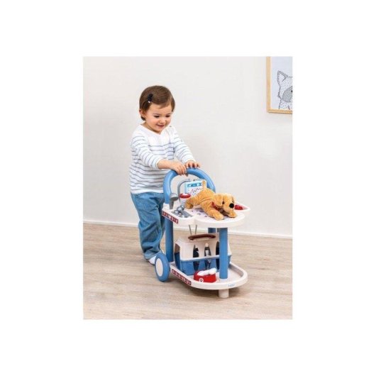 Conjunto de brinquedo Ecoiffier Medical 1901 veterinário com acessórios e cão de peluche