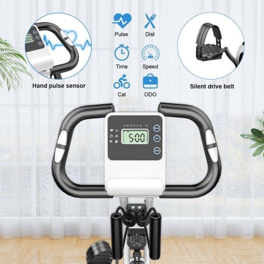 Bicicleta Estática Plegable HomeFitnessCode Rueda Inercia 2,5 Kg 8 Niveles Resistencia