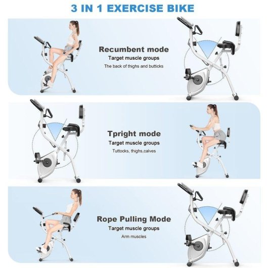 Bicicleta Estática Plegable HomeFitnessCode Rueda Inercia 2,5 Kg 8 Niveles Resistencia