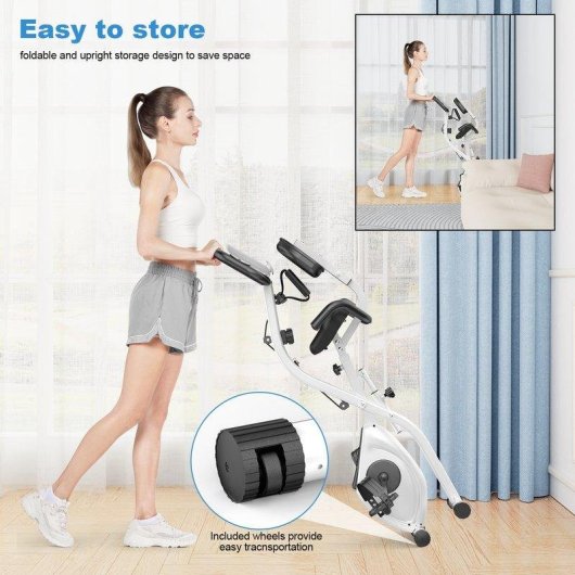 Bicicleta Estática Plegable HomeFitnessCode Rueda Inercia 2,5 Kg 8 Niveles Resistencia