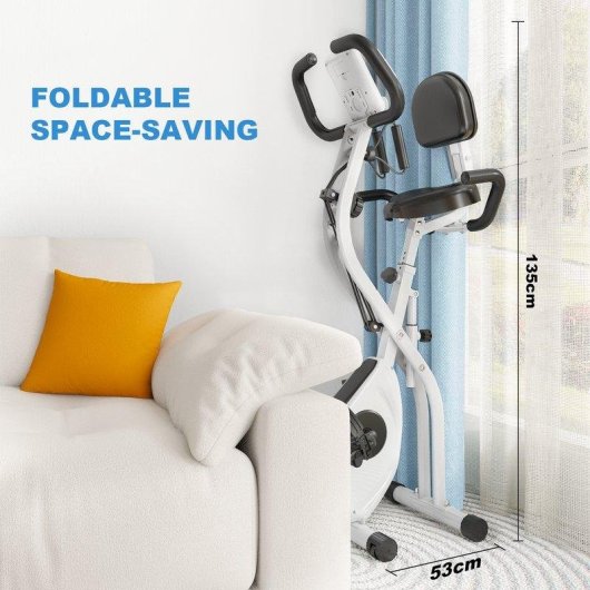 Bicicleta Estática Plegable HomeFitnessCode Rueda Inercia 2,5 Kg 8 Niveles Resistencia
