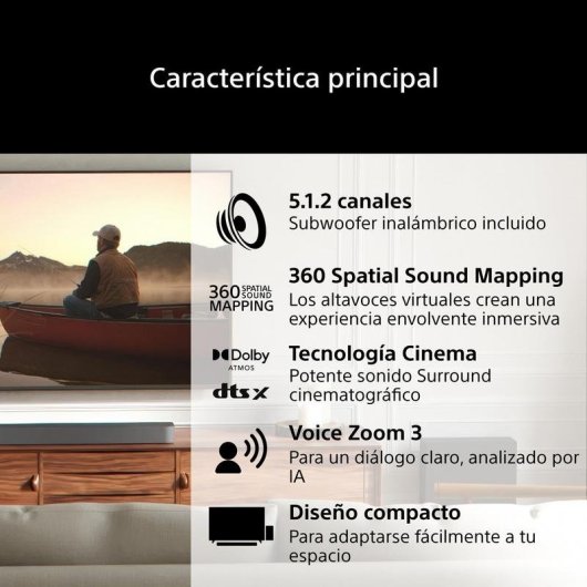 Barra Audio Sony HTA7100KIT 5.0.2 100W Bluetooth WiFi Dolby Atmos Nera
