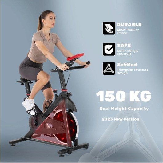 Bicicleta Estática HomeFitnessCode Magnética 6 kg, 100 Niveles, Ajuste Avanzado