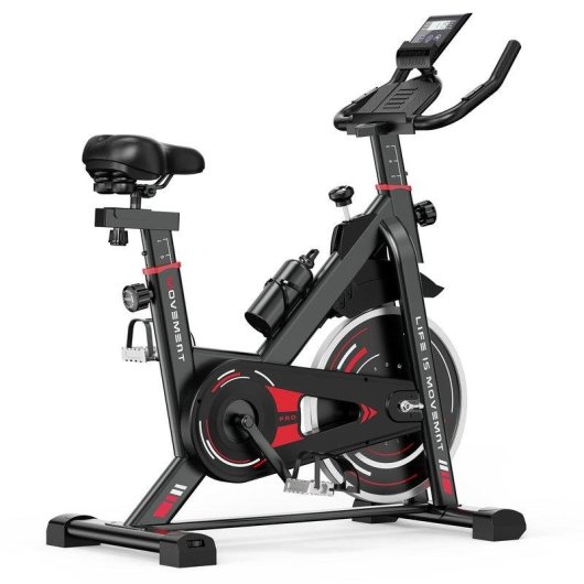 Bicicleta Estática HomeFitnessCode Rueda Inercia 10 Kg Ajustable Negro