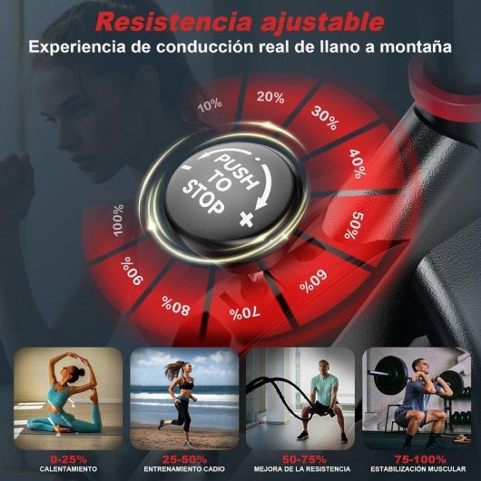Bicicleta Estática HomeFitnessCode Rueda Inercia 10 Kg Ajustable Negro
