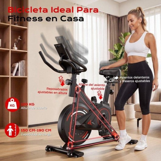 Bicicleta Estática HomeFitnessCode Resistencia Magnética Ajustable LCD