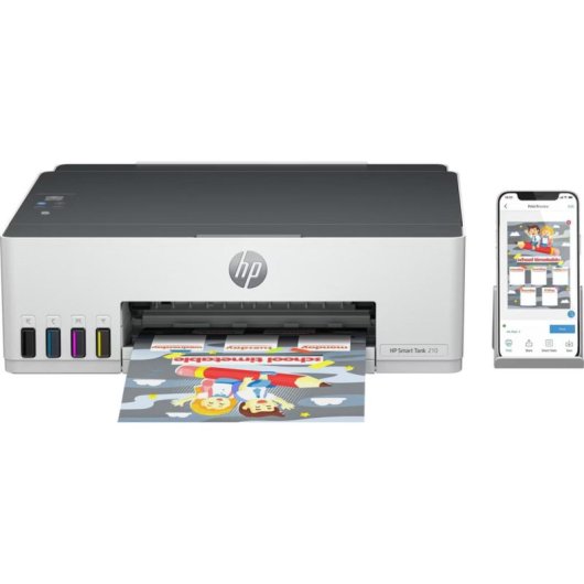 Impressora jato de tinta Wi-Fi HP Smart Tank 210 com duplex e sem margens