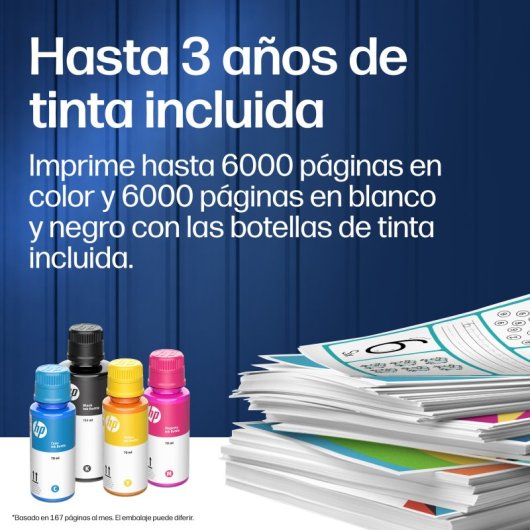 Impresora de tinta Wifi HP Smart Tank 210 + 3 Años de Tinta Incluida
