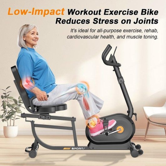 Bicicleta Estática Semirreclinada HomeFitnessCode 16 Niveles Pantalla LCD