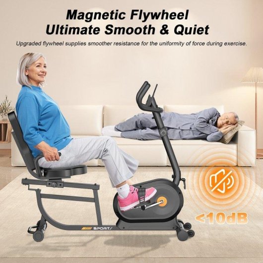 Bicicleta Estática Semirreclinada HomeFitnessCode 16 Niveles Pantalla LCD