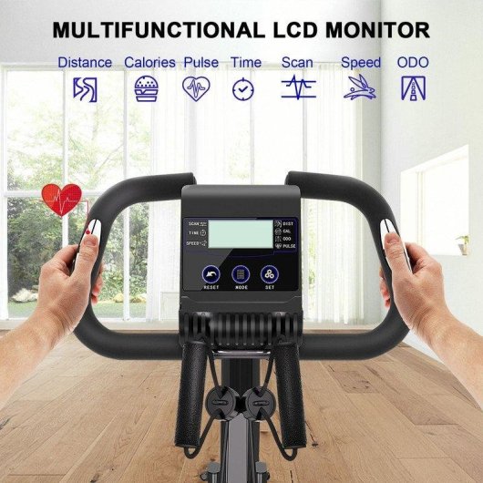 Bicicleta Estática Plegable HomeFitnessCode Rueda Inercia 2,5 kg 16 Niveles Resistencia