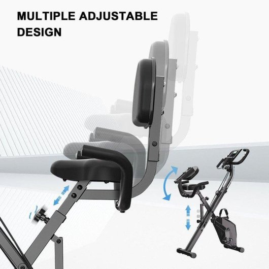 Bicicleta Estática Plegable HomeFitnessCode Rueda Inercia 2,5 kg 16 Niveles Resistencia
