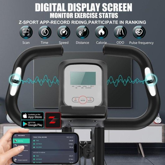 Bicicleta estática HomeFitnessCode plegable 3 en 1 con app y resistencia magnética