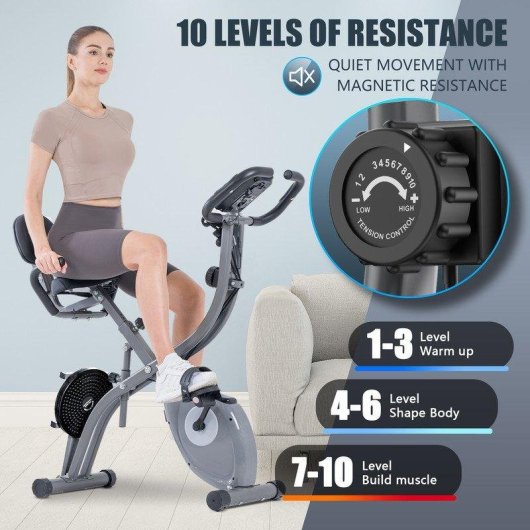 Bicicleta estática HomeFitnessCode plegable 3 en 1 con app y resistencia magnética