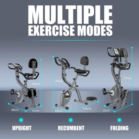 Bicicleta estática HomeFitnessCode plegable 3 en 1 con app y resistencia magnética