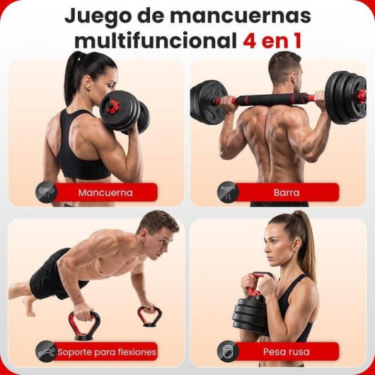 Verstellbare Kurzhantel 5 in 1 HomeFitnessCode 20 kg