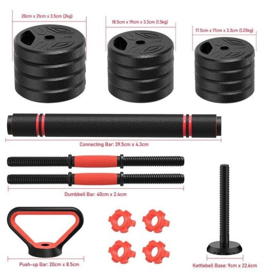 Verstellbare Kurzhantel 5 in 1 HomeFitnessCode 20 kg