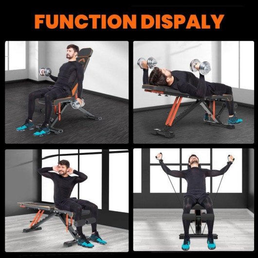 Banco de musculación Plegable HomeFitnessCode Respaldo 8 Posiciones 400 kg