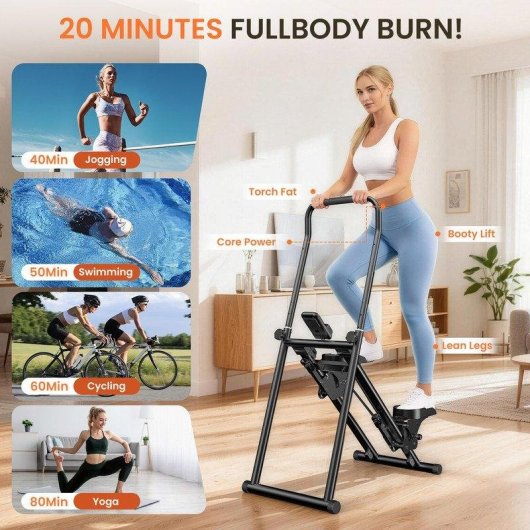 Faltbarer Stepper Treppen-Design HomeFitnessCode LCD 120 kg Schwarz