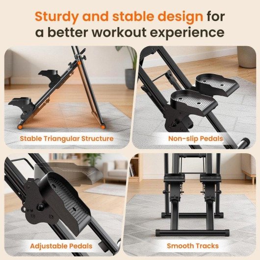 Faltbarer Stepper Treppen-Design HomeFitnessCode LCD 120 kg Schwarz