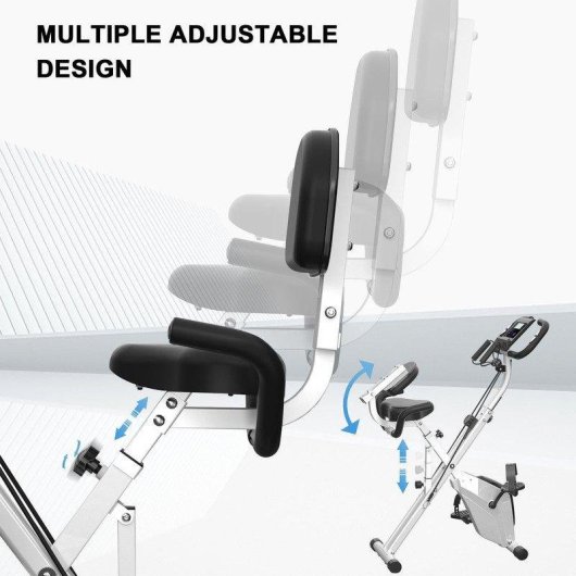 Bicicleta estática HomeFitnessCode plegable con 16 niveles y respaldo