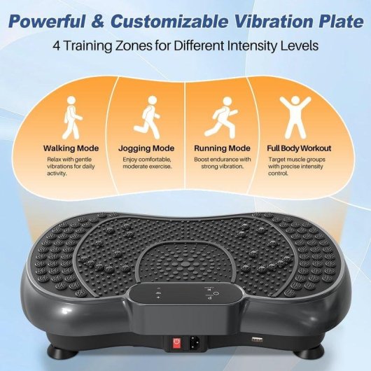 Plataforma vibratoria de fitness HomeFitnessCode 99 niveles Bluetooth mando a distancia