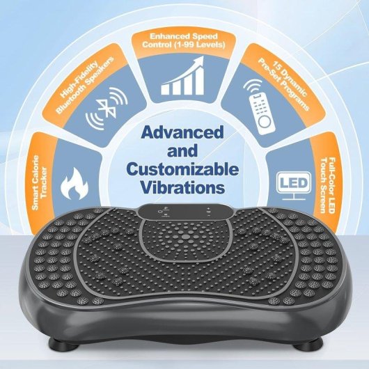 Plataforma vibratoria de fitness HomeFitnessCode 99 niveles Bluetooth mando a distancia