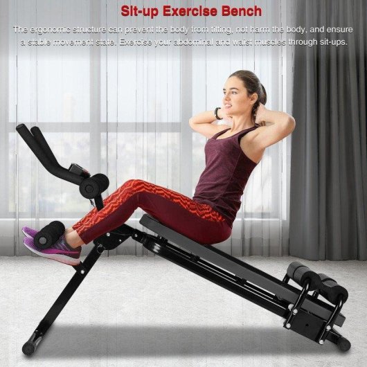 Aparato Plegable Abdominales HomeFitnessCode con Contador Ajustable y Guías Ergonómicas