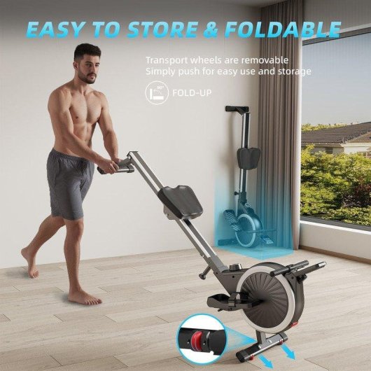 Rameur Magnetique Domestique HomeFitnessCode 16 Niveaux LCD