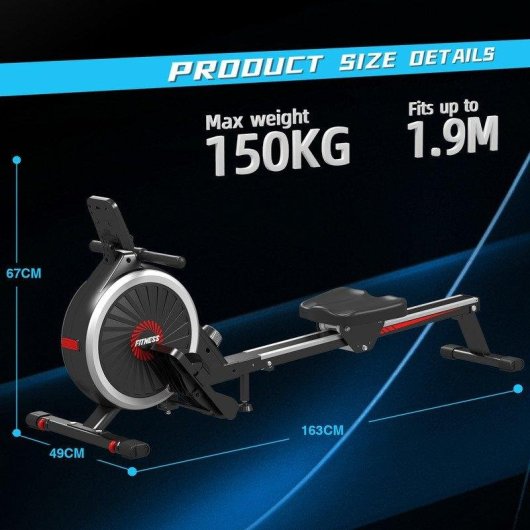 Rameur Magnetique Domestique HomeFitnessCode 16 Niveaux LCD