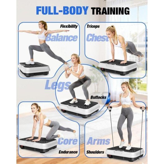 Vibrationsplattform HomeFitnessCode 1-250 Stufen 150 kg Touch-LED-Display leises Design