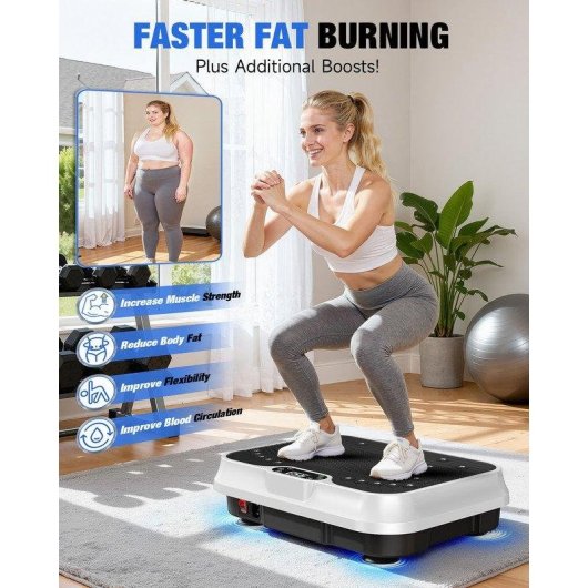 Vibrationsplattform HomeFitnessCode 1-250 Stufen 150 kg Touch-LED-Display leises Design