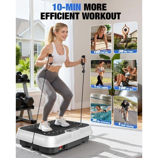 Vibrationsplattform HomeFitnessCode 1-250 Stufen 150 kg Touch-LED-Display leises Design