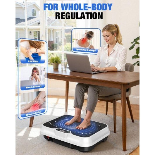 Vibrationsplattform HomeFitnessCode 1-250 Stufen 150 kg Touch-LED-Display leises Design